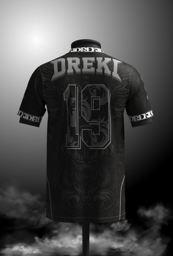 Camiseta Deportiva Dreki Dragón Negra y Gris