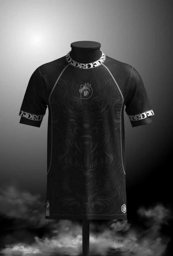 Camiseta Deportiva Dreki Dragón Negra y Gris