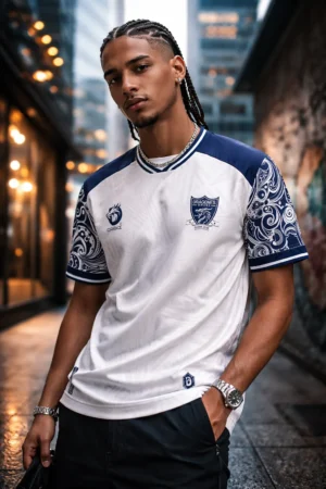 1 CAMISETA AZUL Y BLANCO
