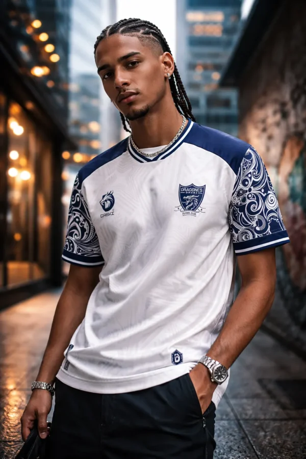 1 CAMISETA AZUL Y BLANCO