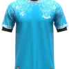 CAMISETA BLANCO Y CELESTE HOJAS